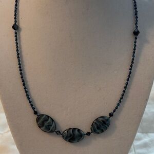 Elegant Black Beaded Necklace
